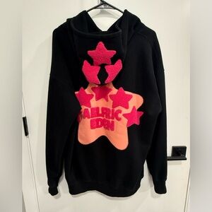 Aelfric Eden Black Pink Star Hoodie Size Medium Oversized Vintage